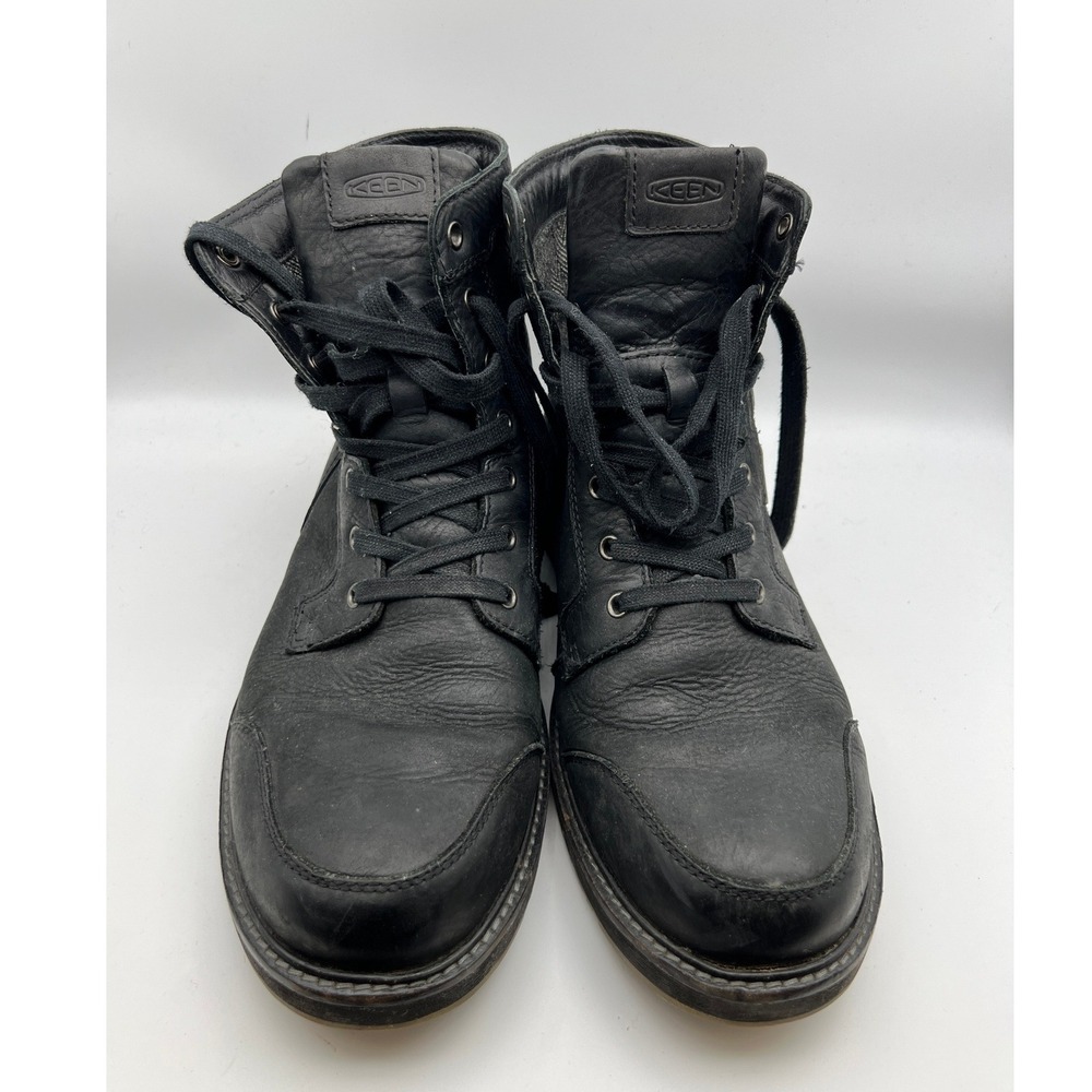 KEEN Black Leather Lace Up Ankle Boots Mens 13 Round Toe Casual Outdoor Shoes